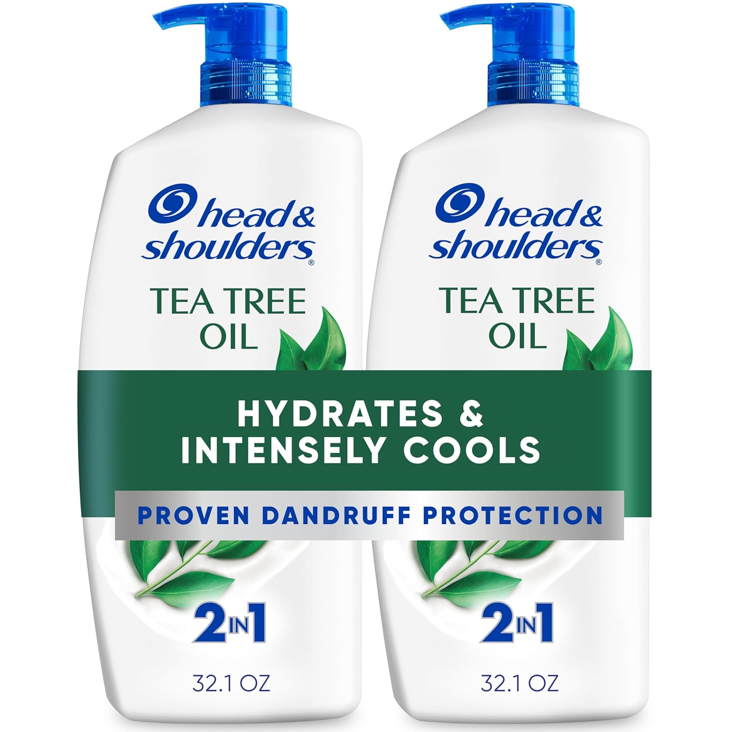 Head and Shoulders Tea Tree 2-in-1 Twin Pack — a budget-friendly classic with 1% pyrithione zinc and the soothing power of tea tree oil. Great for maintenance or mild dandruff.