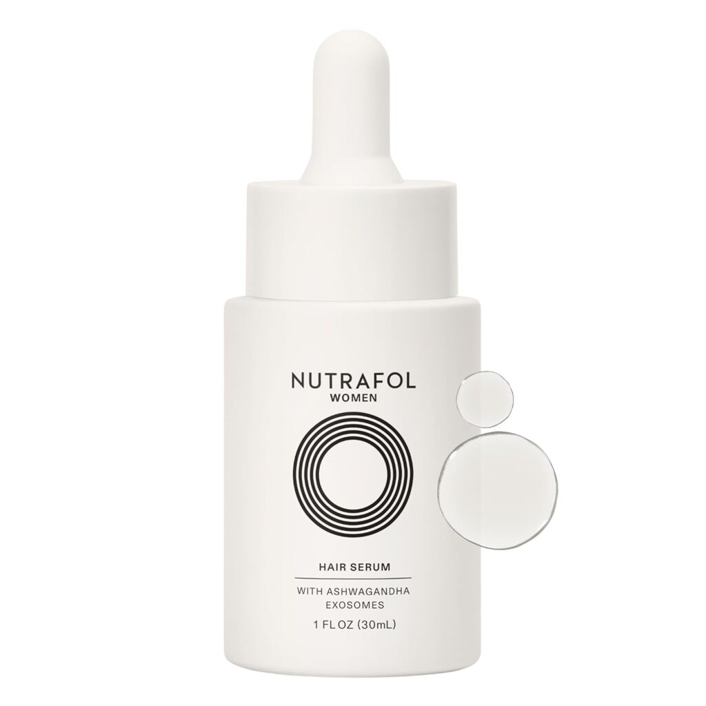 Nutrafol Women's Hair Serum — one of the most talked-about serums for women dealing with thinning or slow growth. Vegan formula that supports thicker, stronger-looking hair over time.