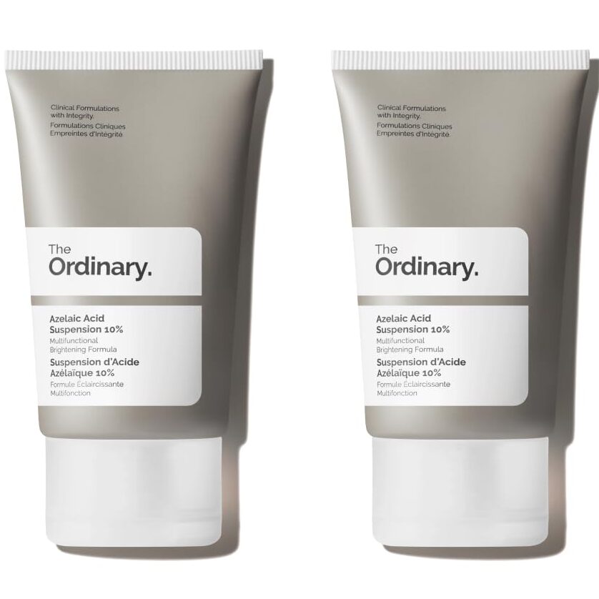 The Ordinary Azelaic Acid Suspension 10% skincare treatment for brightening uneven skin tone and smoothing skin texture.