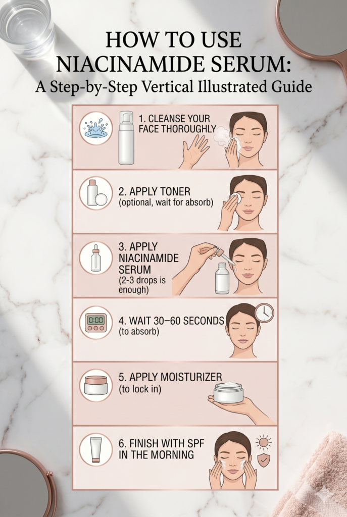 Step-by-step guide for using niacinamide serum